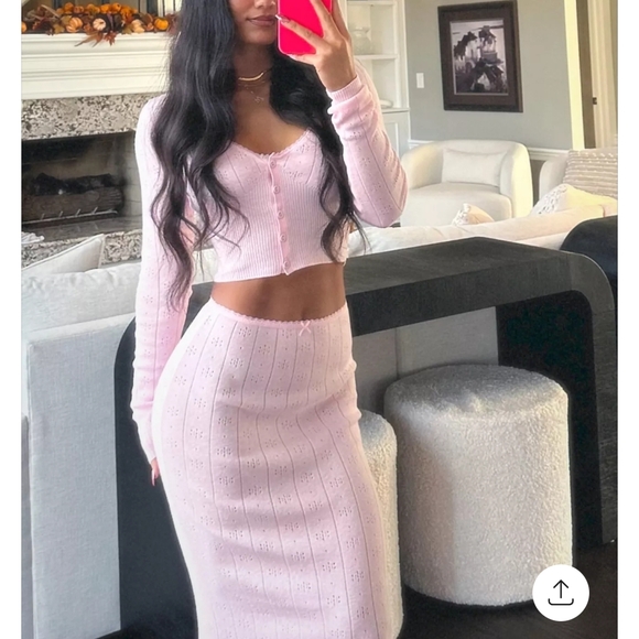 Pink Knit Skirt - Picture 1 of 1